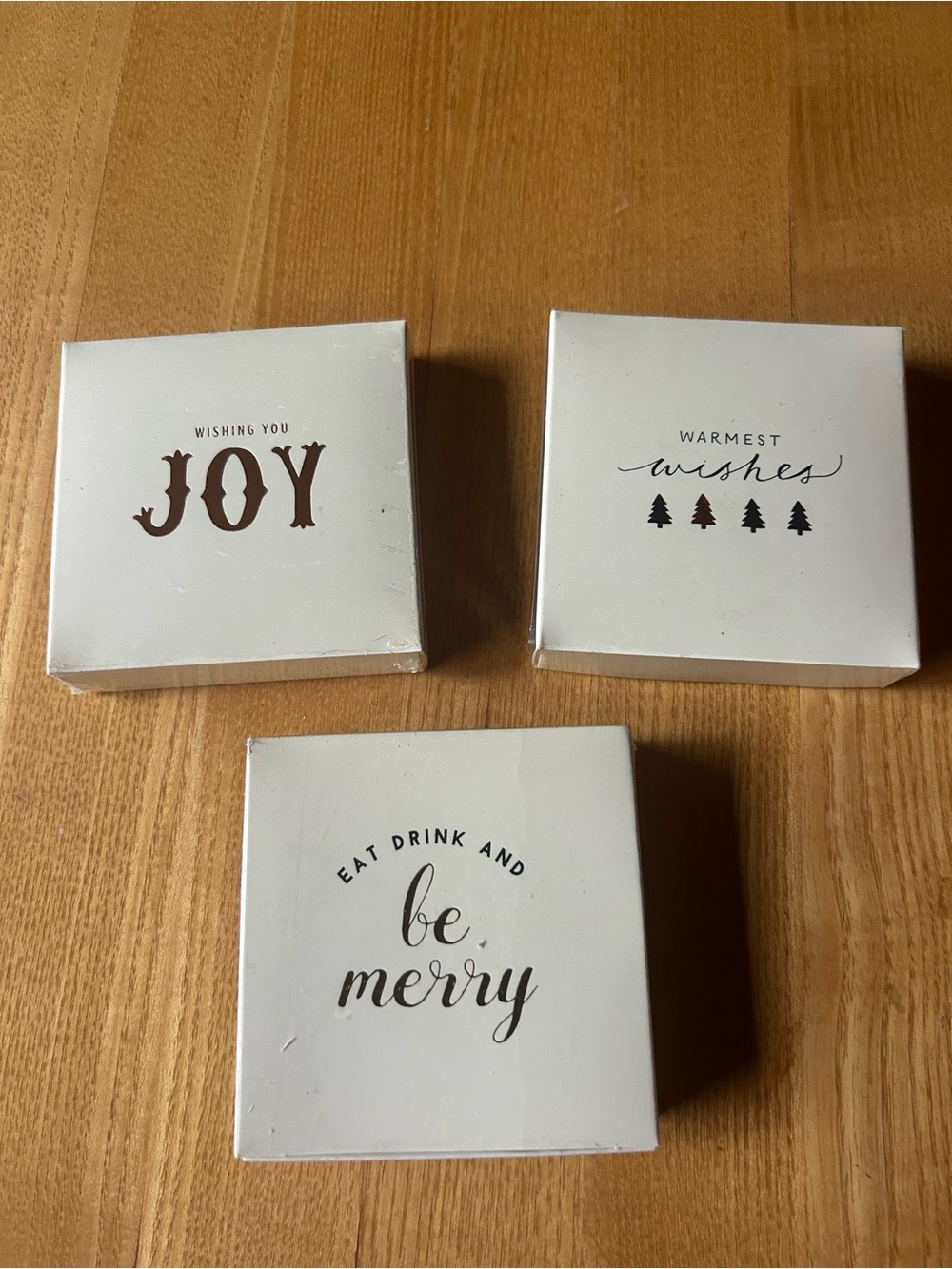 Holiday Match 🔥Boxes - White 'Joy' / 'Be Merry' / 'Warmest Wishes' Set